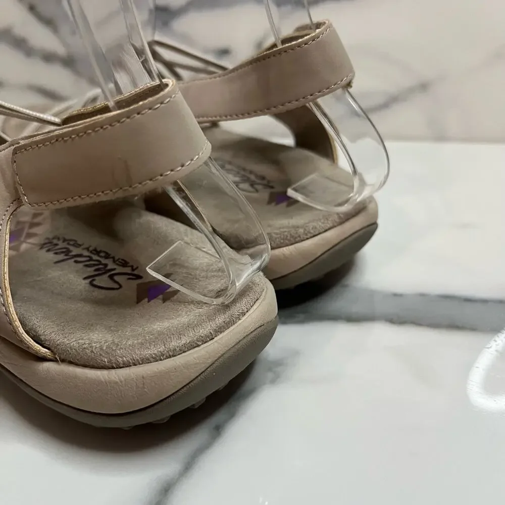 Skechers Women's Taupe Reggae Comfort Takes Two Sandals Sz 9 Outdoors Hiking